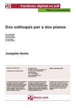 Dos soliloquis per a dos pianos-Instrumental Music (separate PDF pieces)-Scores Advanced