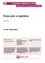 Peça per a quintes-Música para instrumentos de cobla (piezas sueltas en pdf)-Partituras Intermedio