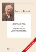 8. Quatre cançons de bressol catalanes (veu i conj. instrumental)-Cançons de Narcís Bonet-Musicografía