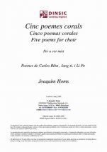 Five Poems for Choir-Música coral catalana (digital PDF copy)-Scores Intermediate