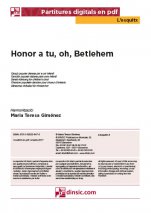 Honor a tu, oh Betlehem!-L'Esquitx (separate PDF pieces)-Music Schools and Conservatoires Elementary Level-Scores Elementary