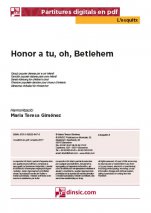 Honor a tu, oh Betlehem!-L'Esquitx (piezas sueltas en pdf)-Escuelas de Música i Conservatorios Grado Elemental-Partituras Básico