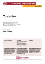 Tu cantes-L'Esquitx (separate PDF pieces)-Music Schools and Conservatoires Elementary Level-Scores Elementary