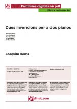 Dues invencions per a dos pianos-Música instrumental (publicació en pdf)-Escoles de Música i Conservatoris Grau Superior-Escoles de Música i Conservatoris Grau Mitjà-Partitures Avançat-Partitures Intermig