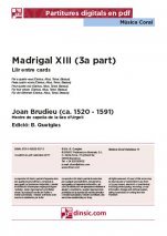 Madrigal XIII (3a part)-Música coral catalana (piezas sueltas en pdf)-Partituras Intermedio