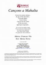 Cançons a Mahalta-Música vocal (publicació en pdf)-Partitures Intermig