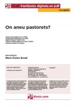 On aneu pastorets?-L'Esquitx (separate PDF pieces)-Music Schools and Conservatoires Elementary Level-Scores Elementary