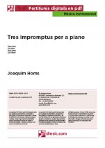 Tres impromptus per a piano-Música instrumental (piezas sueltas en pdf)-Partituras Avanzado-Partituras Intermedio
