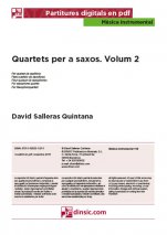 Quartets per a saxos. Volum 2-Música instrumental (piezas sueltas en pdf)-Escuelas de Música i Conservatorios Grado Medio-Escuelas de Música i Conservatorios Grado Superior-Partituras Avanzado-Partituras Intermedio