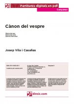 Cànon del vespre-Cançoner (cançons soltes en pdf)-Partitures Bàsic