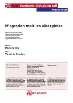 M'agraden molt les albergínies (per a cor mixt i piano)-Música vocal (cançons soltes en pdf)-Escoles de Música i Conservatoris Grau Superior-Partitures Avançat