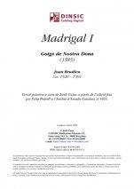 Madrigal I. Goigs de Nostra Dona-Música vocal (publicación en pdf)-Partituras Intermedio