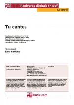Tu cantes-L'Esquitx (piezas sueltas en pdf)-Escuelas de Música i Conservatorios Grado Elemental-Partituras Básico
