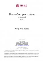 Dues obres per a piano: Intermedio i Vals-Música instrumental (publicació en pdf)-Partitures Intermig