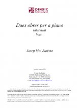 Dues obres per a piano: Intermedio i Vals-Música instrumental (publicació en pdf)-Partitures Intermig