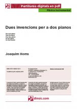 Dues invencions per a dos pianos-Música instrumental (piezas sueltas en pdf)-Escuelas de Música i Conservatorios Grado Superior-Escuelas de Música i Conservatorios Grado Medio-Partituras Avanzado-Partituras Intermedio