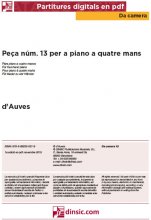 Peça núm. 13 per a piano a quatre mans-Da Camera (piezas sueltas en pdf)-Partituras Básico