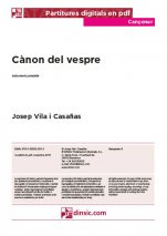 Cànon del vespre-Cançoner (separate PDF pieces)-Music Schools and Conservatoires Elementary Level-Scores Elementary