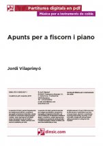 Apunts per a fiscorn i piano-Música per a instruments de cobla (publicació en pdf)-Escoles de Música i Conservatoris Grau Mitjà-Partitures Intermig-Música Tradicional Catalunya