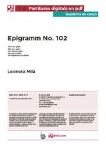 Epigramm No. 102-Quaderns de cançó (peces soltes en pdf)-Escuelas de Música i Conservatorios Grado Superior-Partituras Avanzado