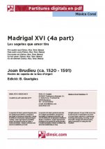 Madrigal XVI (4a part)-Música coral catalana (piezas sueltas en pdf)-Partituras Intermedio