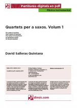 Quartets per a saxos 1 -Música instrumental (piezas sueltas en pdf)-Escuelas de Música i Conservatorios Grado Medio-Escuelas de Música i Conservatorios Grado Superior-Partituras Avanzado-Partituras Intermedio