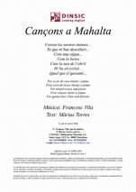 Cançons a Mahalta-Música vocal (digital PDF copy)-Scores Intermediate
