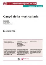 Cançó de la mort callada-Quaderns de cançó (peces soltes en pdf)-Music Schools and Conservatoires Advanced Level-Scores Advanced