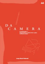 Da Camera 44: El petit flautista 2. Peces fàcils per a flauta de bec i piano de diversos autors-Da Camera (publicació en paper)-Escoles de Música i Conservatoris Grau Mitjà-Partitures Intermig