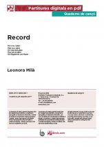 Record-Quaderns de cançó (peces soltes en pdf)-Music Schools and Conservatoires Advanced Level-Scores Advanced