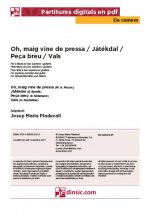 Oh, maig vine de pressa / Játékdal / Peça breu / Vals-Da Camera (peces soltes en pdf)-Escoles de Música i Conservatoris Grau Elemental-Partitures Bàsic